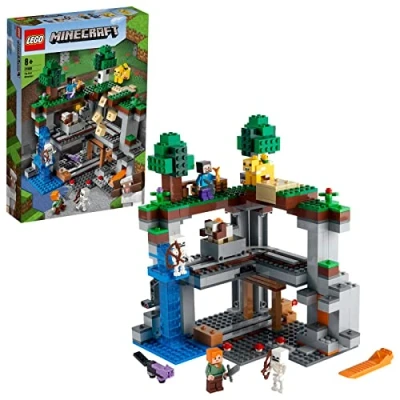 Bild av LEGO 21169 Minecraft The First Adventure Spelset med Steve, Alex, 2 skelett, katt, Moobloom och Får