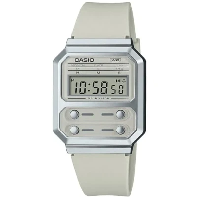 Bild av Casio A100 Silicone Digitalklocka, Storlek: One Size, Ivory