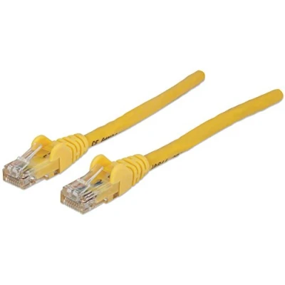Bild av Intellinet Nätverkspappkabel, Cat6, 1 m, gul, CCA, U/UTP, PVC, RJ45, guldpläterade kontakter, snagless Booted, plastpåse