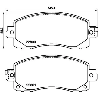 Bild av HELLA 8DB 355 039 161 Jeu de plaquettes frein avec indicateur d&#039;usure SUBARU: XV II, Impreza V 3/5 portes