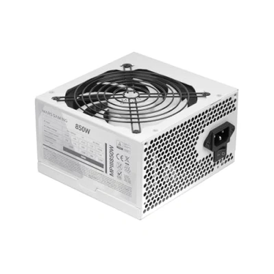 Bild av MARSGAMING MPIII850, PC ATX Nätaggregat 850W, 5 Års Garanti, 85% Effektivitet, Digitalt APFC System, FDB Fläkt 120mm AI RPM, Extra Långa Platta Kablar, Vit