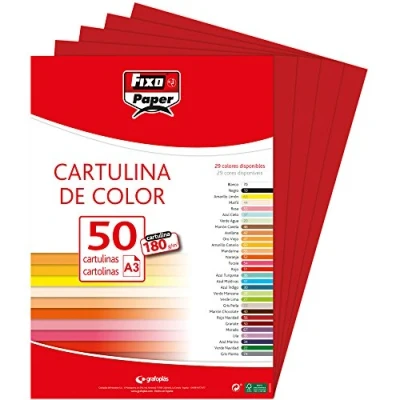 Bild av Fixo Paper 11120356 Förpackning av kartonger A3 50 stycken karminröd, 180g