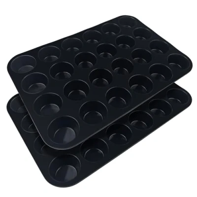 Bild av Fousenuk 2 stycken mini muffinsform silikon, muffinsform, muffinsformar, bakplåt, 33 x 22 2,5 cm non stick belagd