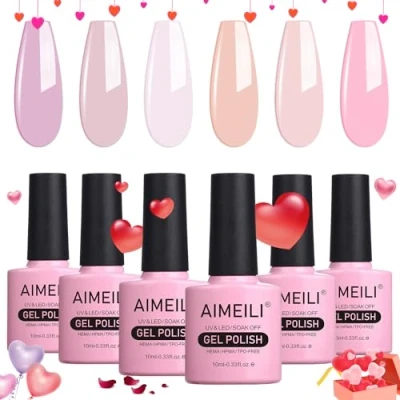 Bild av AIMEILI Gel nagellack Set Blötlägg av UV LED lack flerfärg/mixad färg/ombo färg uppsättning 6 st x 10 ml kit 31