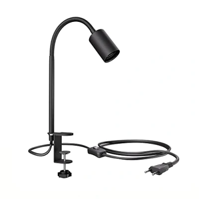 Bild av ledscom.de Klämlampa, svanhals LELE, strömbrytare, svart matt, 1x E27 max. 60W, justerbart ljusfokus, ljusanpassning, ljusläge, feelgood belysning