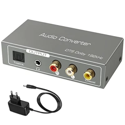 Bild av HDMI ARC Audio Extractor, 192kHz DAC Converter Adapter Digital zu Anolog Optisk TOSLINK SPDIF Koaxial och Analog 3,5 mm L/R Stereo Konverter