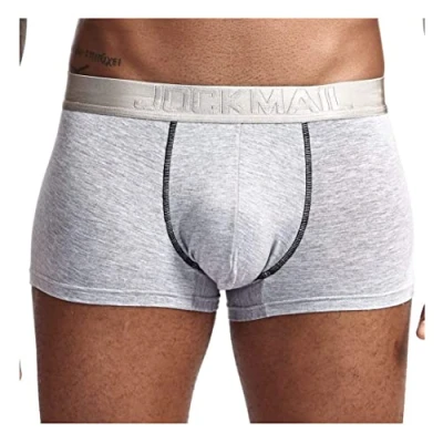 Bild av JOCKMAIL Boxershorts för män i modal, mjuka underkläder, separata mikropåsar, dubbla fickor, kalsonger med gylf, sjukvård, Ljusgrå, XL