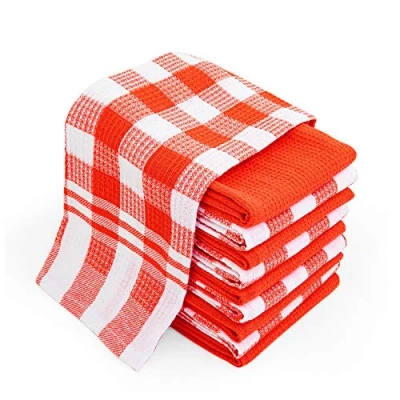 Bild av Chef Pomodoro kökshanddukar, 100% bomull, hållbara och superabsorberande bomullsdukar, set med 10 maskintvättbar, 38 x 60 cm (Orange)