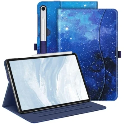 Bild av FINTIE Fodral till Samsung Galaxy Tab S9 FE 5G 10,9 tum/Galaxy 11 tum 2023, flervinkels visningsskydd med ficka, automatisk sov/vakna, stjärnhimmel