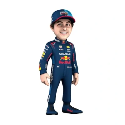 Bild av MINIX Perez Red Bull Tjeckiska figur, 12 cm samlarobjekt, presentidé för barn och vuxna, sportfans formel 1, MN16259, flerfärgad