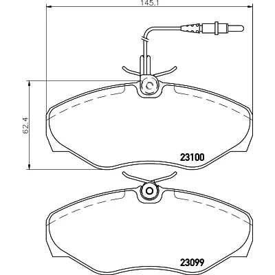 Bild av HELLA 8DB 355 018 501 Jeu de plaquettes frein avec contact du palpeur d&#039;usure intégré RENAULT: ESPACE 3