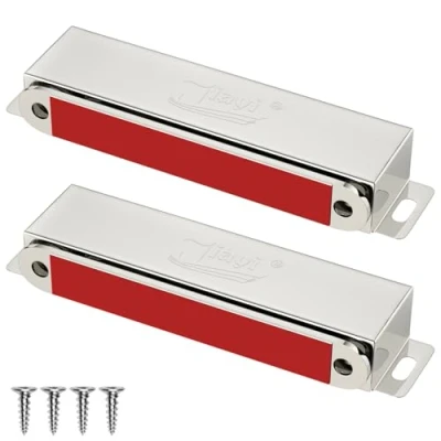 Bild av Jiayi Magnetisk dörrhake 2 pack skåpsmagnet 28 kg dragmagnetiska spärrar starka lås hårdvara rostfritt stål kraftig dörrmagnet för kök garderob magnet dörrstängning dörr stängning