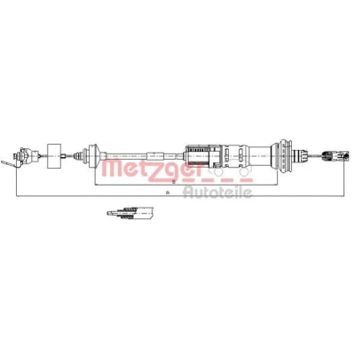 Bild av METZGER 11.3043 Câble d&#039;Embrayage avec réglage automatique COFLE PEUGEOT: 206 3/5 portes, SW, 206+ portes
