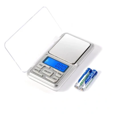 Bild av Brencco Precision Balance 500 g / 0,01 digital elektronisk våg med LCD bakgrundsbelyst display, bärbar minivåg för kök/kaffe/semesterpresent/resor/mediciner silver, fickvåg