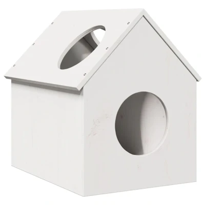 Bild av Katthus vit 41x50x50 cm massiv furu