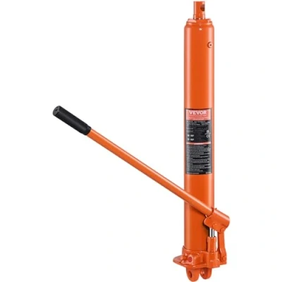 Bild av VEVOR hydraulisk lång ram domkraft, 3 tons motorlyftcylinder med en kolvpump och platt bas, bilflasklyftare för motorlyftning, garage /lastkranar, bondgård etc.