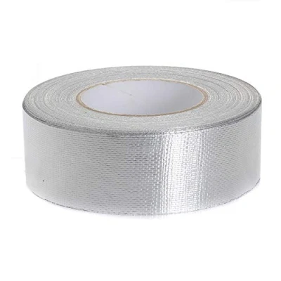 Bild av förstärkt aluminiumfolie självhäftande tejp, 50 mm x meter värmebeständig aluminiumtätningstejp isoleringstejp glasskrapa för HVAC reparation, kanaler, isolering, torktumlare och mer,