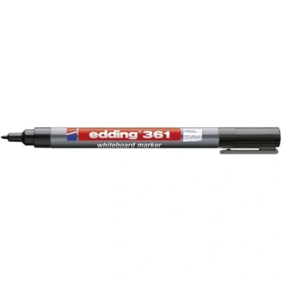 Bild av edding 361 whiteboardmarker svart låda med 10 pennor rund spets 1 mm torkas bort utan vatten för whiteboard, blädderblock, anslagstavla, memo tavla sketcher går att fylla på