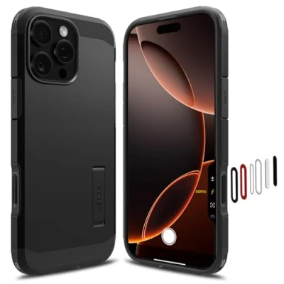 Bild av Spigen Tough Armor T (AI) MagFit Skal Kompatibel med iPhone 16 Pro Max Case Fodral Svart