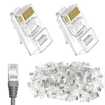 Bild av Rayong 100 pack RJ45 CAT6 kontakt UTP nätverksmodulär för standardkabel