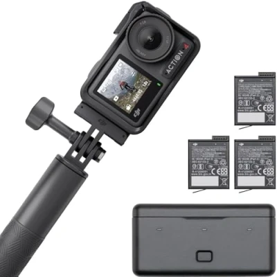 Bild av DJI Osmo Action 4 äventyrskombination 4K/120 bps vattentät kamera med 1/1,3 tums sensor, 155º ultrabred FOV, upp till 7,5 timmar 3 extra batterier för vlogging