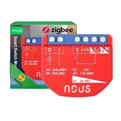 Bild av NOUS ZigBee Smart Switch Module, 1 kanal, AC 16 A/DC 10A, torrkontakter, 3,0 hubb krävs, kompatibel med Alexa, Zigbee2MQTT, Google Assistant, Home Tuya
