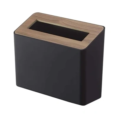 Bild av Yamazaki 5230 RIN bordsavfallskorg, svart, ABS harts/trä, minimalistisk design