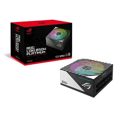 Bild av Asus 850W ROG LOKI SFX L Platinum PSU, liten formfaktor, helt modulär, 80+ platina, 0dB fläktknapp, RGB, ATX till fäste, 10 års garanti