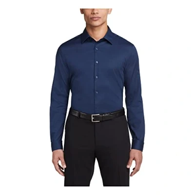 Bild av Van Heusen Flex krage, slim fit, stretchklänning, skjorta för män, nattblå, 15 Neck / 32 33 Sleeve