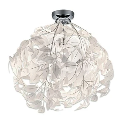 Bild av Reality Leuchten Taklampa Leavy R60461001, metall nickel matt, blad plast vit, exkl. 1x E27