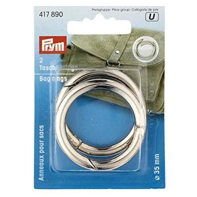 Bild av Prym Zink Legering Silver (35mm) Väska Ringar 2 Bitar