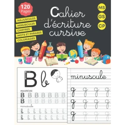 Bild av Cahier d&#039;écriture cursive: maternelles et CP écriture cursive petite grande section alphabet majuscule minuscule 120 pages
