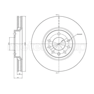 Bild av METELLI 23 0681C Disque de frein 302,0 28,0 5 70,0 ventilé peint SAAB: 9 3 Berline, Break, Cabriolet, OPEL: Vectra C CC, Berline