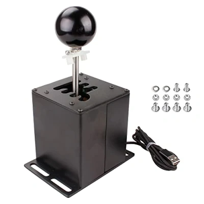 Bild av MUGE Racing USB Simulator Shifter, Compatible with Logitech G29 G27 G25 G920 Thrustmaster T300RS/GT Steering Wheel Sequential H Gear Shifter ATS ETS Dust WRC Sim Games 6+R