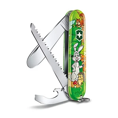 Bild av Victorinox, Schweizer Taschenmesser, My First Victorinox Tier Edition, Multitool, 9 Funktionen, Klinge, gross, ohne Spitz, Dosenöffner, Schraubendreher 5 mm