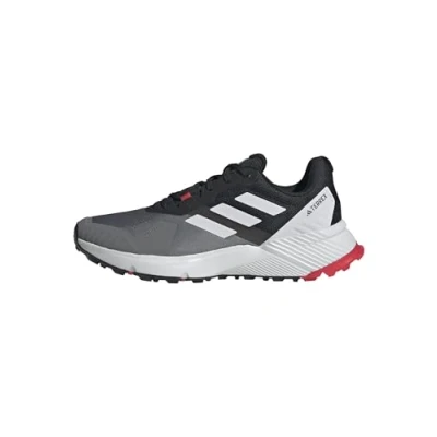 Bild av adidas För Män Terrex Soulstride Trail Running Shoes, grey four/dash grey/pure ruby, 40 2/3 EU