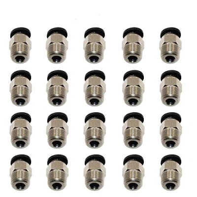 Bild av 3Dman PC4 M10 Male Straight Pneumatic PTFE Tube Push In Quick Fitting Connector for E3D V6 Long Distance Bowden Extruder 3D Printers 20pcs