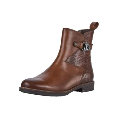 Bild av Marco Tozzi Ankelboots, Storlek: 38, Cognac comb Skinn/syntet