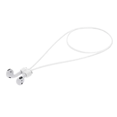 Bild av kwmobile rem kompatibel med Apple Airpods 1/2/3/Pro 1/Pro 2 magnetisk silikonsladd hörlurar hållare vit