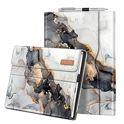 Bild av FINTIE fodral för Microsoft Surface Pro 7+/Surface 7/Pro 6/Pro 5/Pro 4/Pro 3 justerbart i flera vinklar med magnetisk stängning dokumentficka, molnig marmor