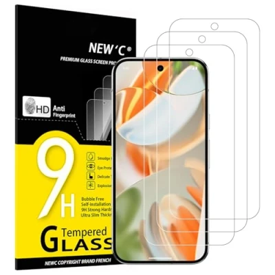 Bild av NEW&#039;C 3 Pack, skärmskydd i glas för Google Pixel 9, 9 Pro, bubbelfri, 9H hårdhet, 0,33 mm ultratransparent, ultrabeständigt härdat
