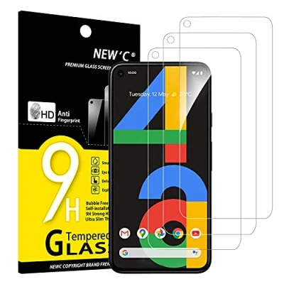 Bild av NEW&#039;C 3 Pack, skärmskydd i glas för Google pixel 4a 4G, bubbelfri, 9H hårdhet, 0,33 mm ultratransparent, ultrabeständigt härdat