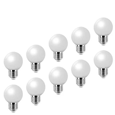Bild av 10 X dekoration 2 w LED transparent skydd mini golfboll glödlampa vit E27 Edison skruvmontering Milky White