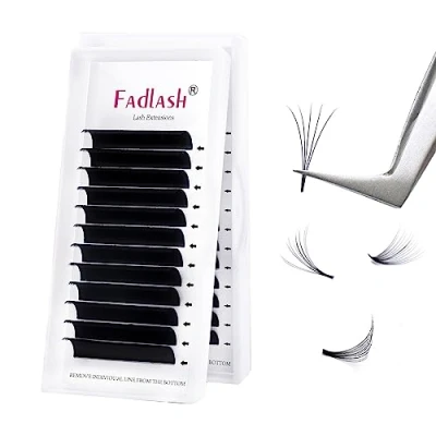 Bild av FADLASH Easy Fan Lashes Ögonfransförlängningar 0.07mm DD curl Auto Blommande Fransförlängningar Blanda 14 mm Fransar 3D 20D Volymögonfransar Ryska För Salong