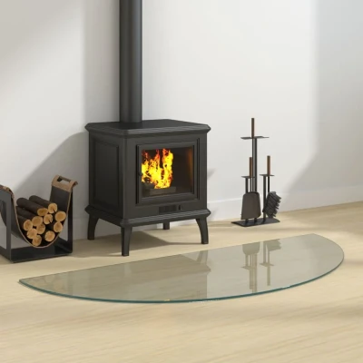 Bild av Glasskiva för öppen spis halvrund 1200x500 mm