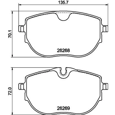 Bild av HELLA 8DB 355 040 921 Jeu de plaquettes frein contact signal d&#039;usure inclus avec accessoires VOLKSWAGEN: Transporter 6, 6 Bus