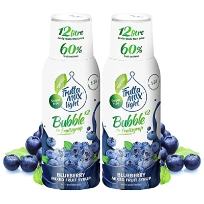 Bild av 2 pack Light Low Carb Fitness Sirap från FruttaMax Noll socker Med Stevia 50% fruktinnehåll (2x500ml) (2 x Blåbär Light)