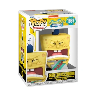 Bild av Funko POP! TV: SBS 25th Svampbob Fyrkant SB With Pizza Samlingsbar vinylfigur Presentidé Officiell Merchandise Leksaker för barn och vuxna TV fans
