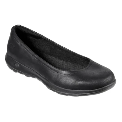 Bild av Skechers Damer gå promenad lite stängda ballettlägenheter, Svart Black Textile Trim Bbk 39.5 EU