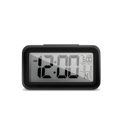 Bild av MEBUS digitaler Wecker mit Lichtsensor, Innenthermometer, 2 Weckzeiten, Schlummer Funktion/Material: Kunststoff/Farbe: Schwarz/Modell: 42435